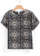 Romwe Wheels Print Black T-shirt