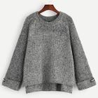 Romwe Flounce Sleeve Dip Hem Jumper