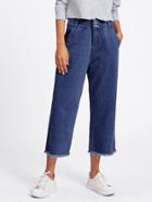 Romwe Ripped Hem Wide Leg Jeans