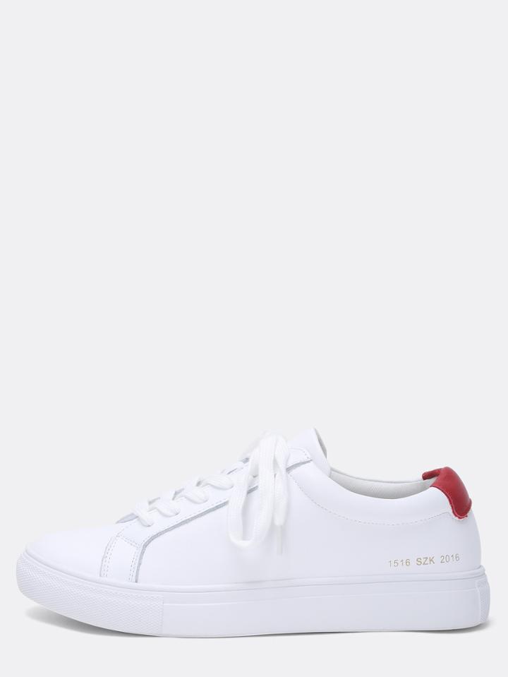 Romwe Contrast Red Heel Panel Sneakers