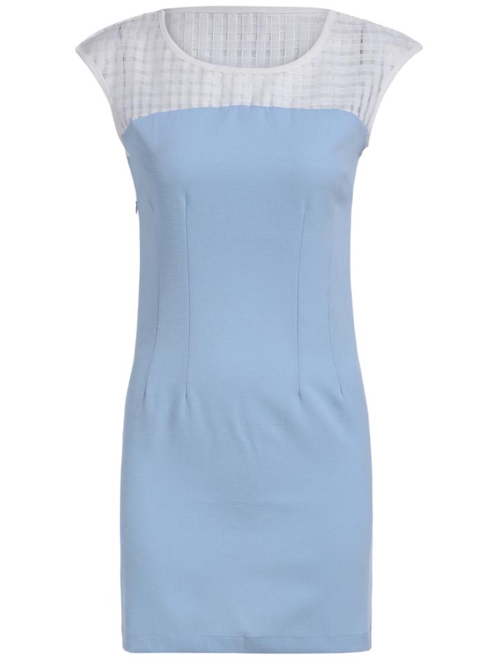 Romwe Round Neck Color-block Slim Dress
