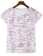 Romwe Letter Print Rose Red T-shirt