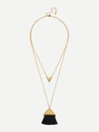 Romwe Tassel & Triangle Pendant Layered Necklace