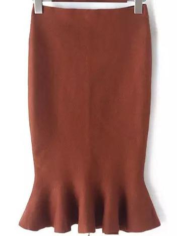 Romwe Mermaid Coffee Skirt