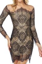 Romwe Lace Crochet Lined Slim Dress