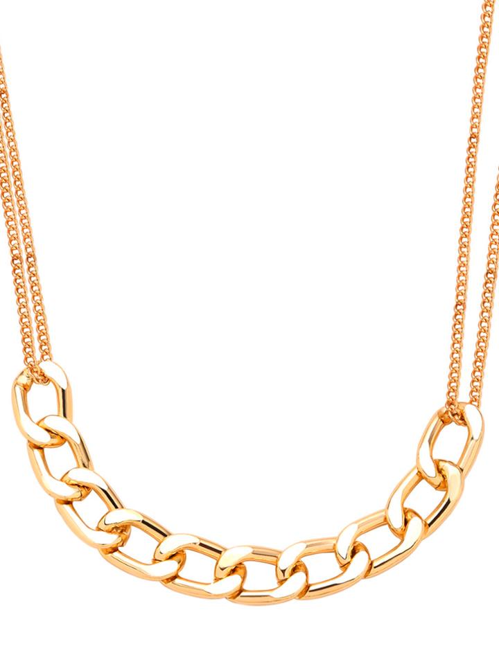 Romwe Gold Double Chain Necklace