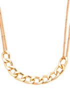 Romwe Gold Double Chain Necklace