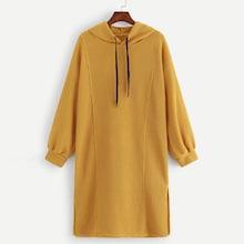 Romwe Split Side Hooded Sweatshirt Dress