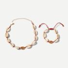 Romwe Shell Design Necklace & Bracelet Set