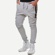 Romwe Men Zip Decoration Drawstring Joggers
