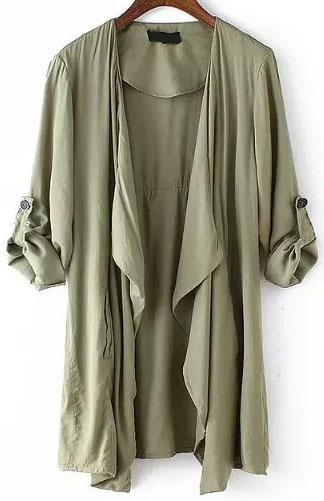 Romwe Long Sleeve Asymmetrical Coat