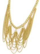 Romwe Gold Chain Tassel Necklace