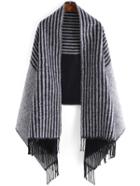 Romwe Striped Fringe Women Scarf