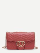Romwe Heart Decor Chevron Chain Bags