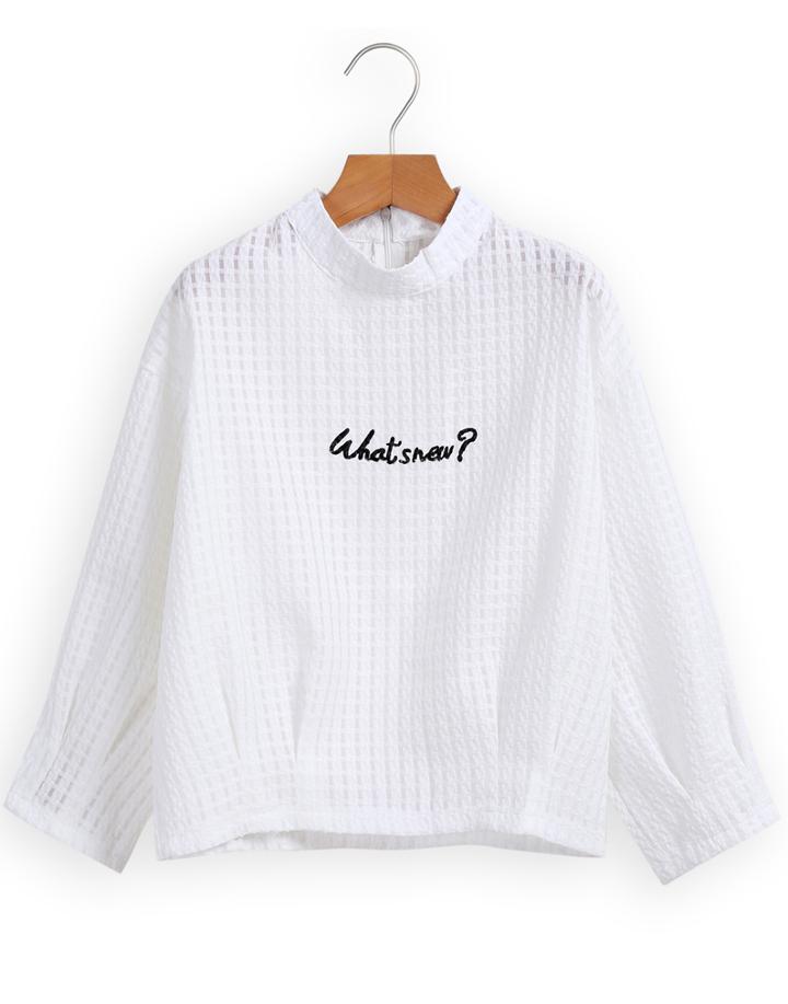 Romwe With Zipper Plaid Letter Print Top
