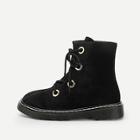 Romwe Lace Up Velvet Boots