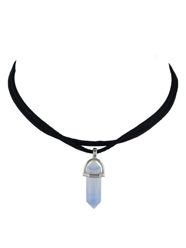 Romwe Blue Geometric  Stone Choker  Necklace