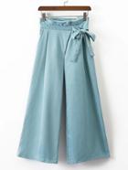 Romwe Wide Leg Pants With Bow Detail