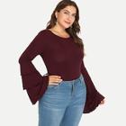 Romwe Plus Layered Sleeve Solid Tee