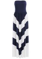 Romwe Strapless Striped Maxi Dress