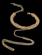 Romwe Gold Multilayers Chain Bracelet