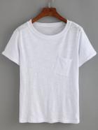 Romwe White Pocket T-shirt