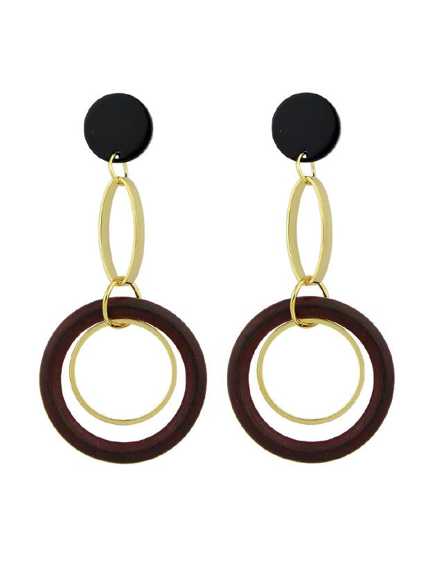 Romwe Red Circle Colorful Resin Party Big Hanging Earrings For Women