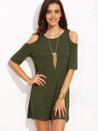 Romwe Open Shoulder T-shirt Dress