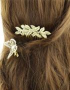 Romwe Gold Plated Flower Shape Hair Comb