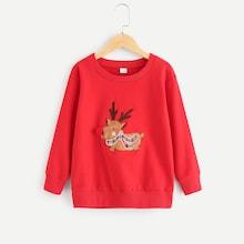 Romwe Christmas Embroidered Sweatshirt