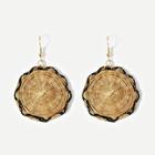Romwe Straw Hat Design Drop Earrings