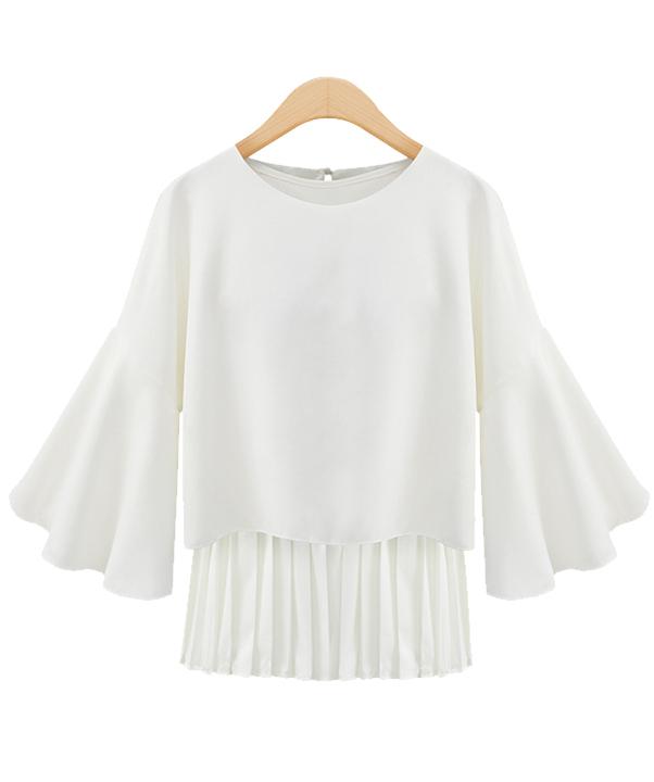 Romwe Flouncing Pleated Two Pieces Top
