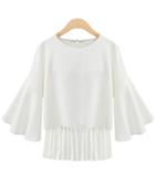 Romwe Flouncing Pleated Two Pieces Top
