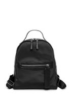 Romwe Solid Zip Closure Nylon Backpack