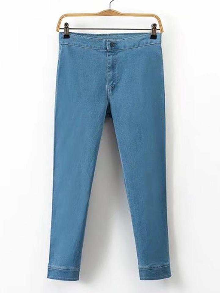 Romwe High Waist Cropped Jeans