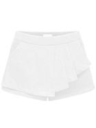Romwe Vintage Asymmetrical Straight White Shorts