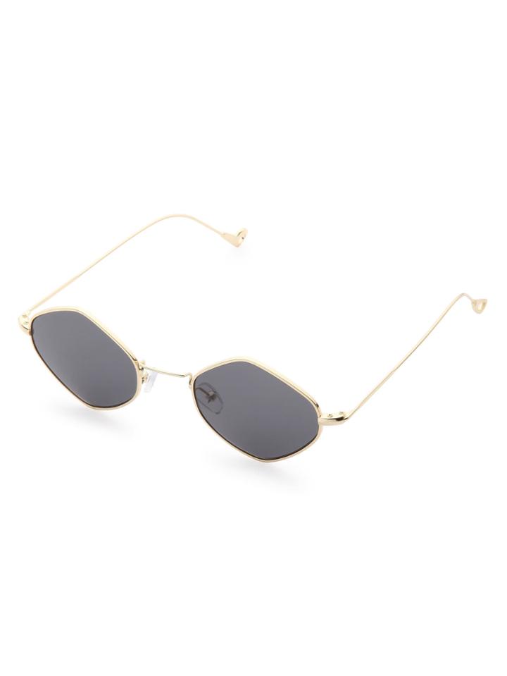 Romwe Contrast Lens Asymmetrical Sunglasses