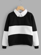 Romwe Color Block 2 In 1 Sweatshirt