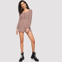 Romwe Allover Print Button Detail Romper