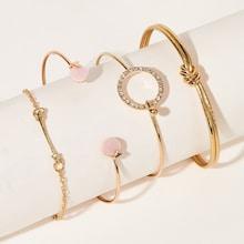 Romwe Sword Ring Chain & Cuff Bracelet 4pcs
