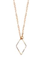 Romwe Gold Plated Hollow Geometric Pendant Necklace