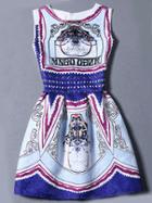 Romwe Multicolor Sleeveless Geometric Print Jacquard Dress