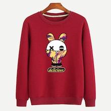 Romwe Guys Cartoon & Letter Print Sweatshirt