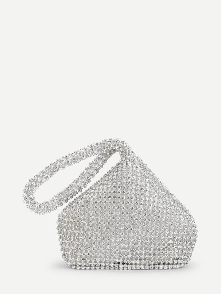 Romwe Rhinestone Embellished Clutch Bag