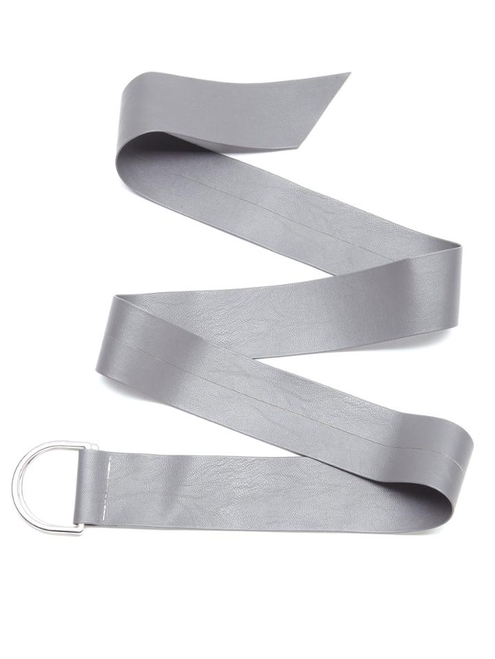 Romwe Grey Faux Leather Wide Belt