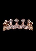 Romwe Gold Diamond Crown Ring