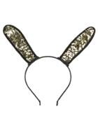 Romwe Metallic Rabbit Ear Headband