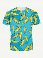 Romwe Men Banana Print Tee