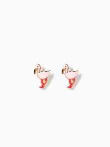 Romwe Flamingos Design Stud Earrings