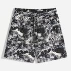 Romwe Guys Drawstring Waist Landscape Painting Shorts